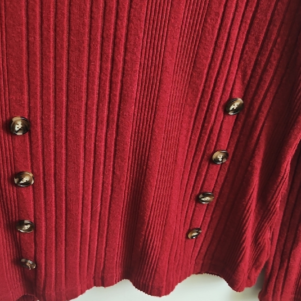 Vibrant Red Ribbed Sweater XL - Picture 2 of 4